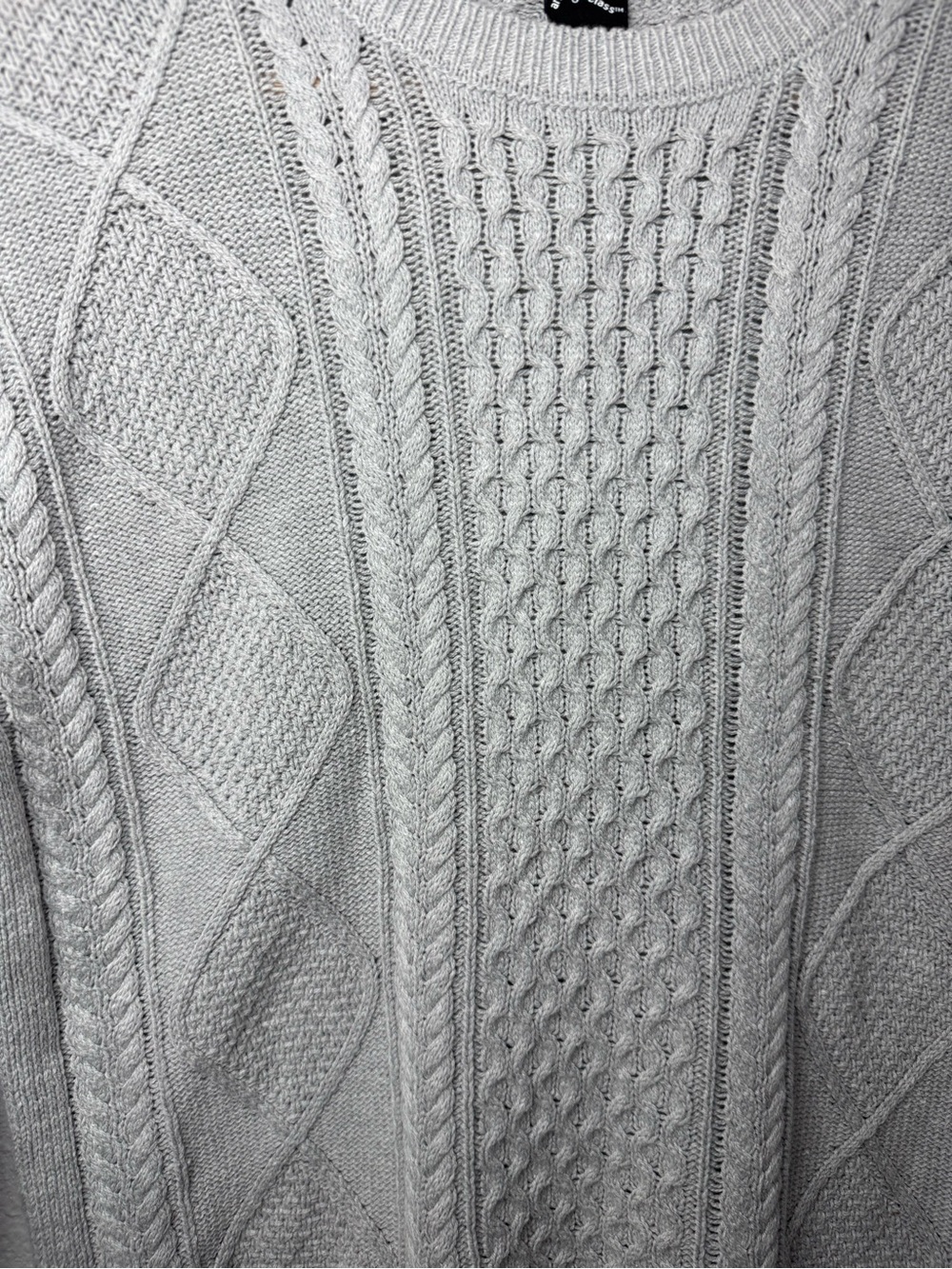 art class Light Gray Cable Knit Crewneck Sweater Girls L (10/12) - Picture 5 of 9